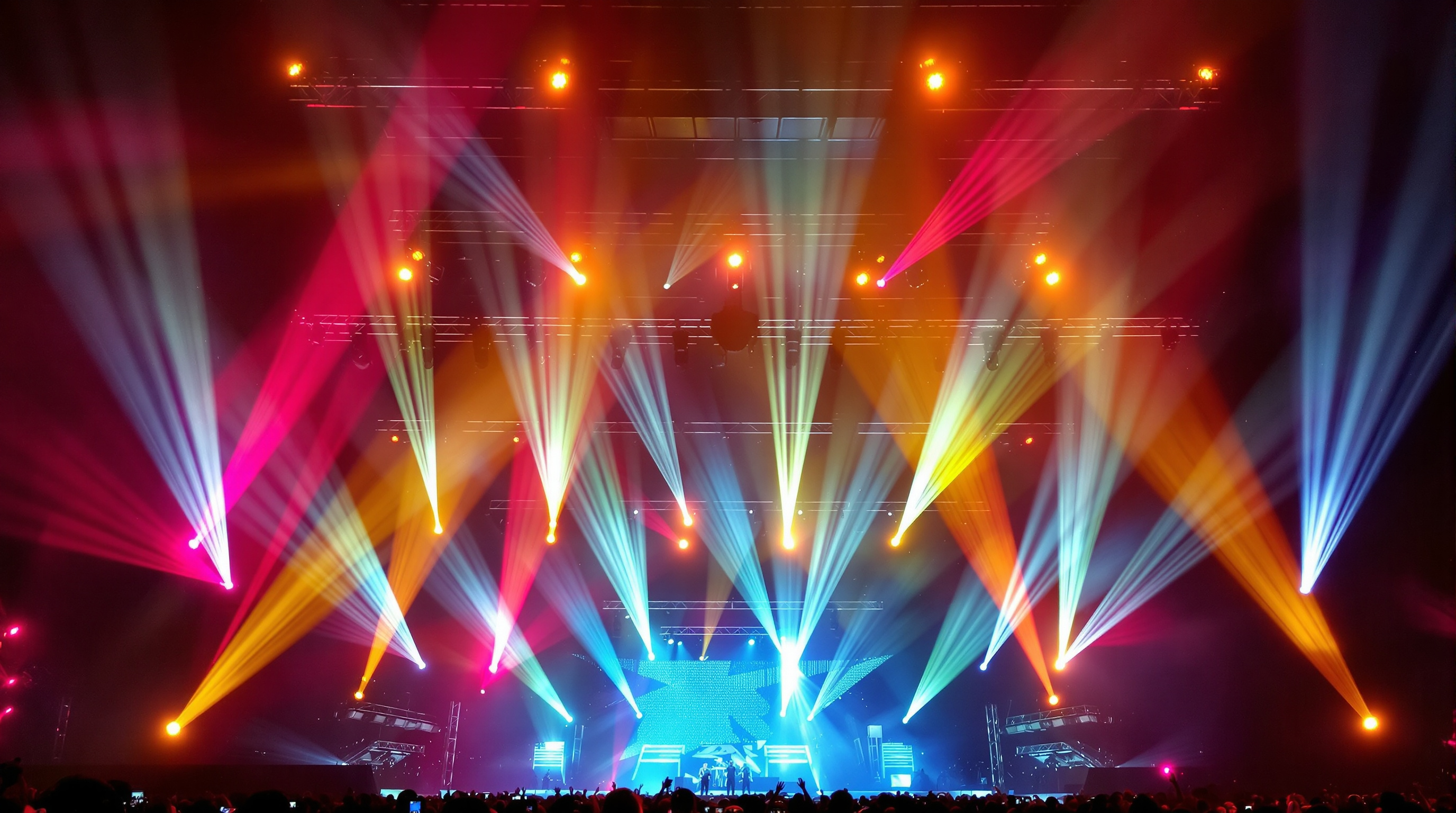 Concert stage lighting representing brand music partnerships